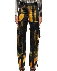 Louisa Ballou Black Printed Cargo Pants Arches