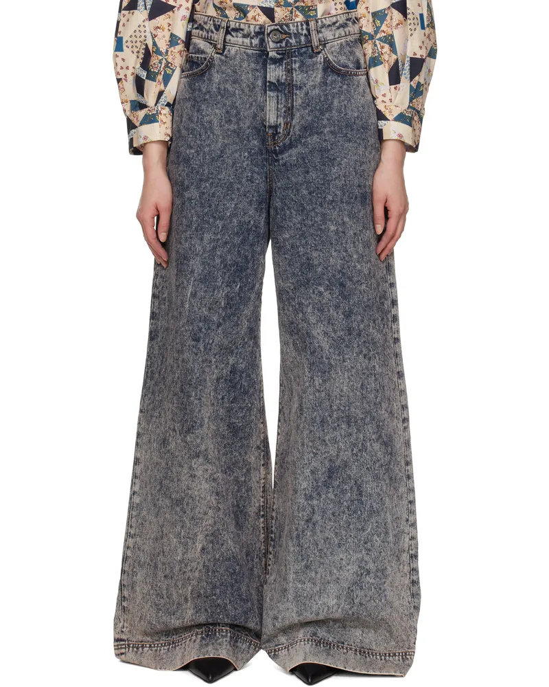 Max Mara Blue & Beige Pallore Jeans 013