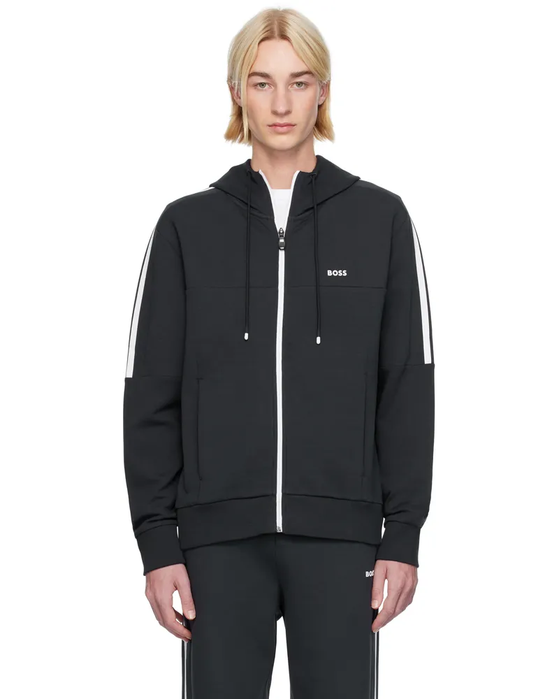 HUGO BOSS Navy Zip Up Hoodie 402-dark