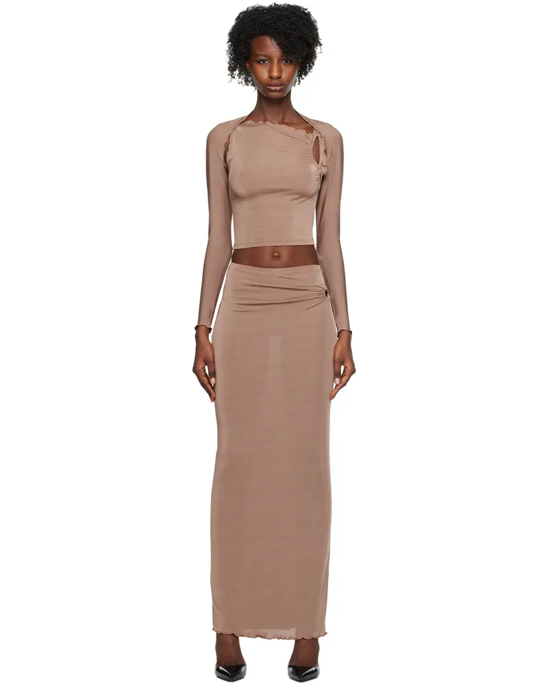 TYRELL SSENSE Exclusive Tan Camisole & Maxi Skirt Set Wet