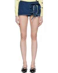 pushBUTTON Blue Micro Denim Skort Blue