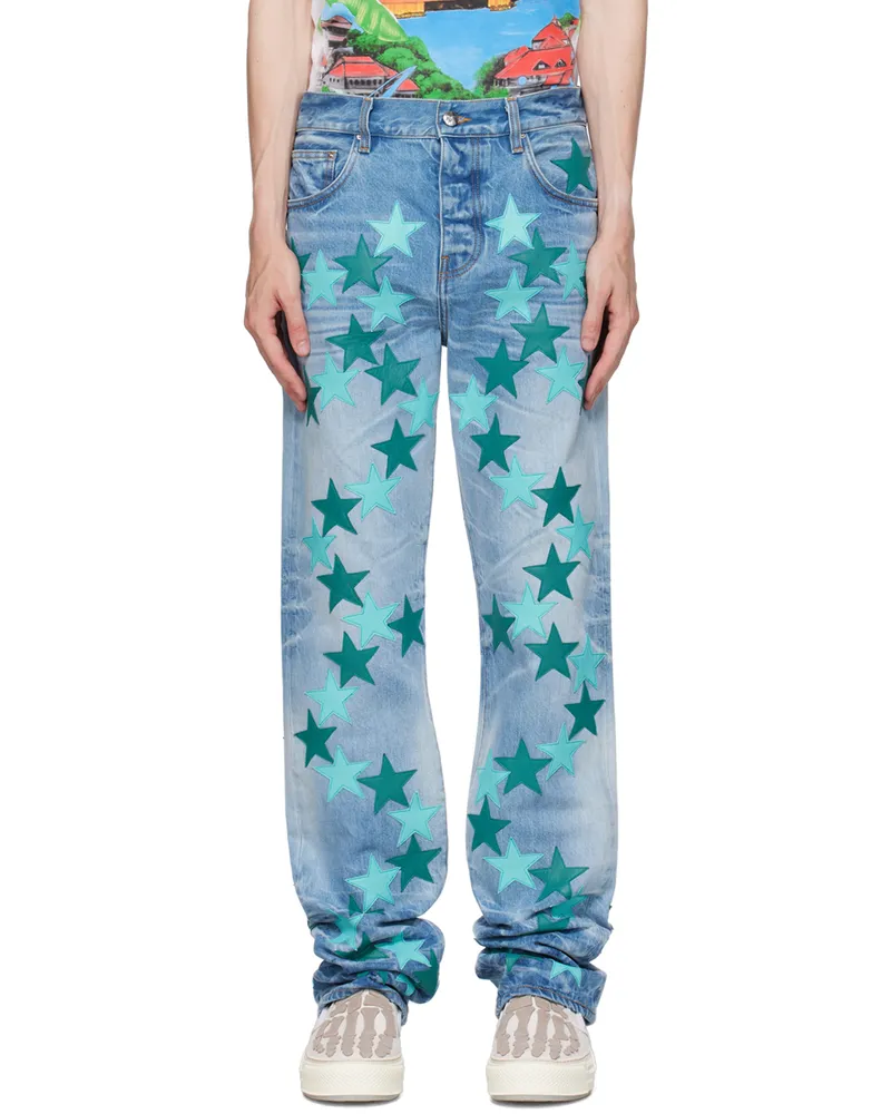 Amiri Blue Chemist Edition Star Jeans Faded