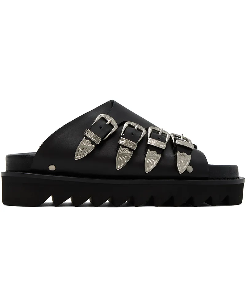 Toga Black Buckle Sandals Aj1304-black