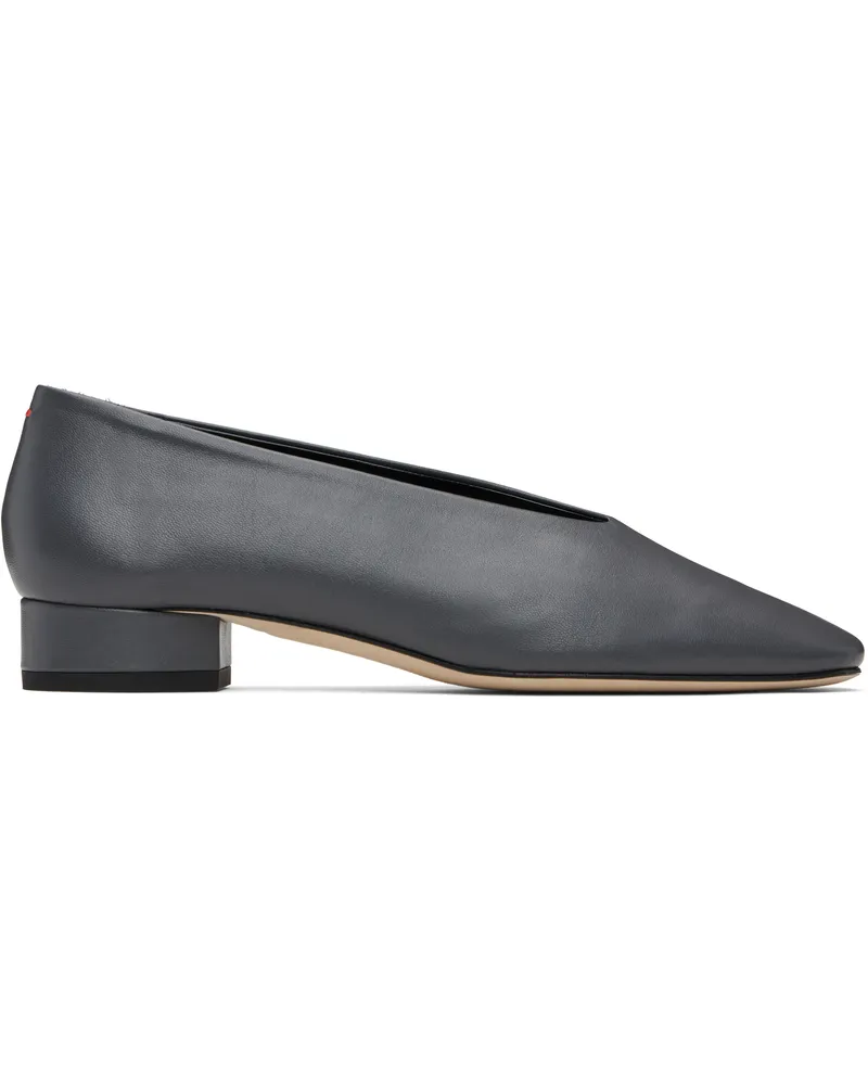 aeyde Gray Delia Low-Heeled Ballet Heels Charcoal