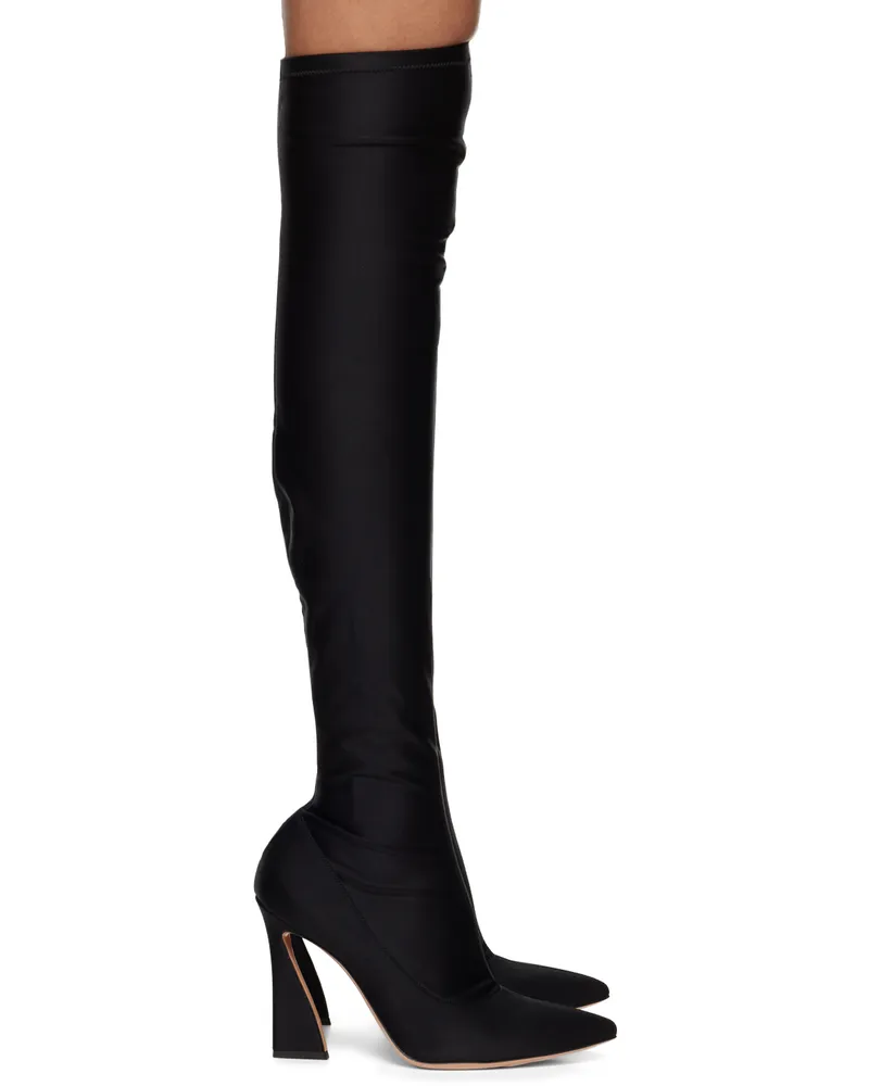 Gianvito Rossi Black Vertigo Tall Boots Black