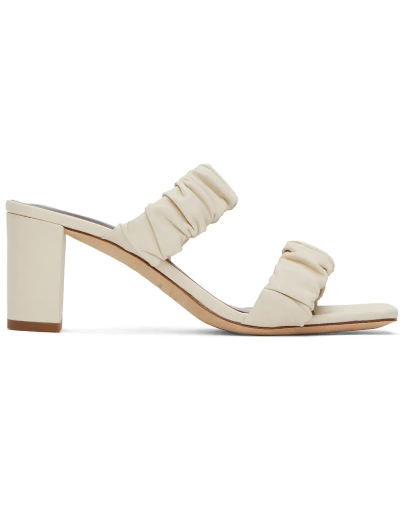 STAUD Off-White Frankie Heeled Sandals Cream