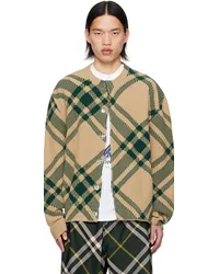 Burberry Beige Check Cardigan Flax