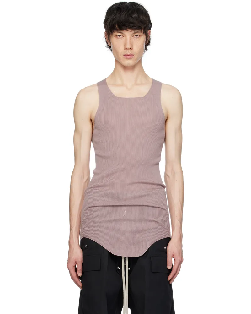 Rick Owens Pink Ribbed Tank Top Dusty