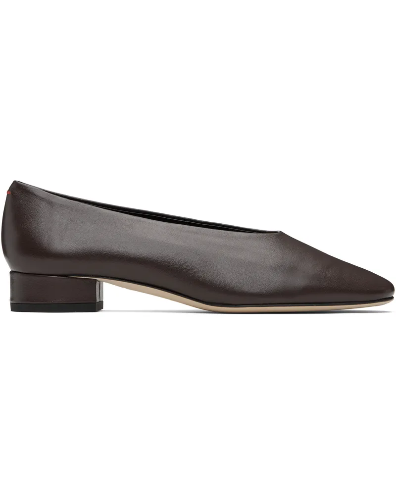 aeyde Brown Delia Low-Heeled Ballet Heels Moka