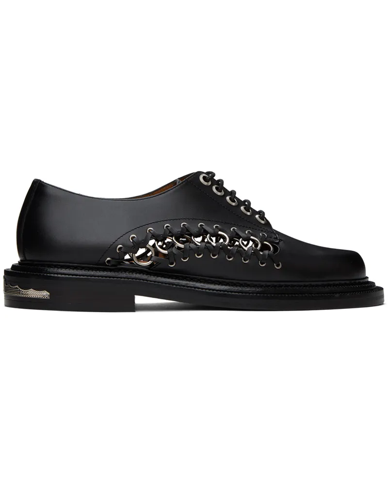 Toga Black Leather Derbys Black