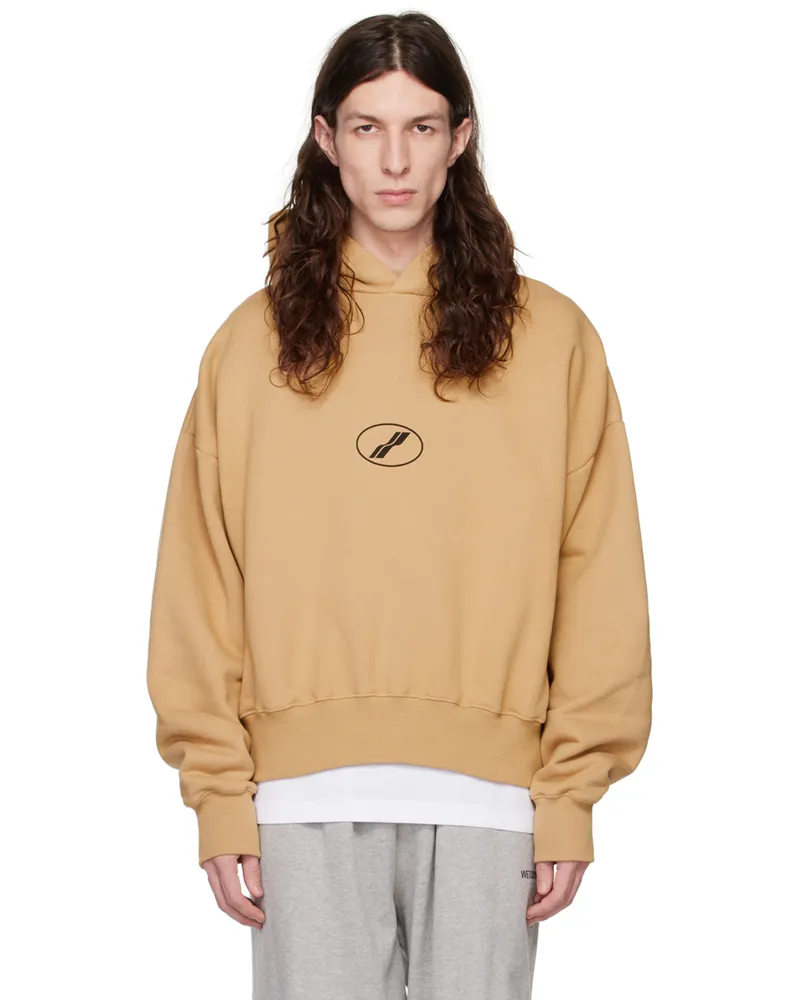 WE 11 DONE Beige Center Basic Hoodie Beige