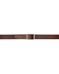 Ermenegildo Zegna Brown & Black Leather Reversible Belt Buo