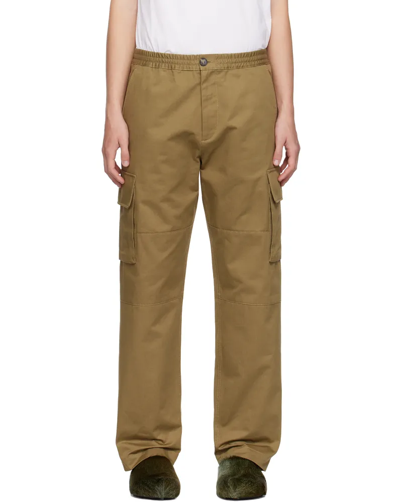 Marni Khaki Gabardine Cargo Pants 00v25