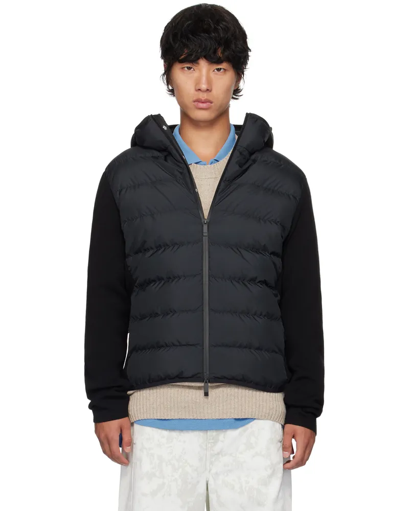 Moncler Black Paneled Down Jacket -