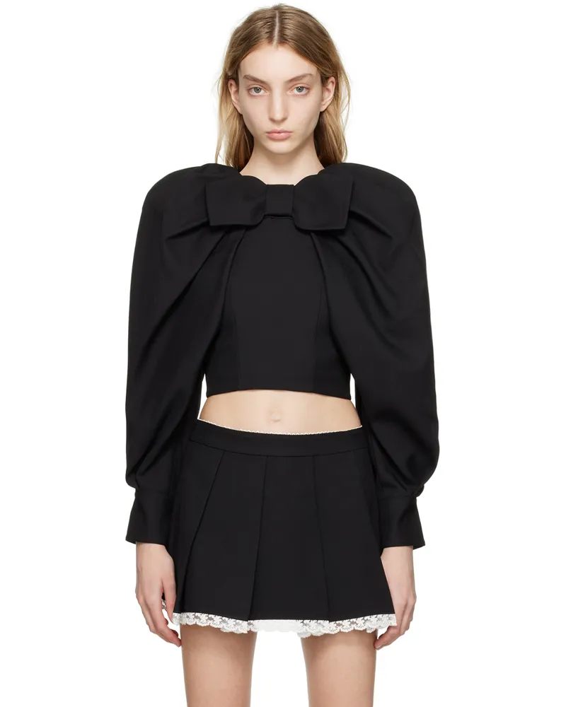 SHUSHU/TONG Black Bow Blouse Ba100