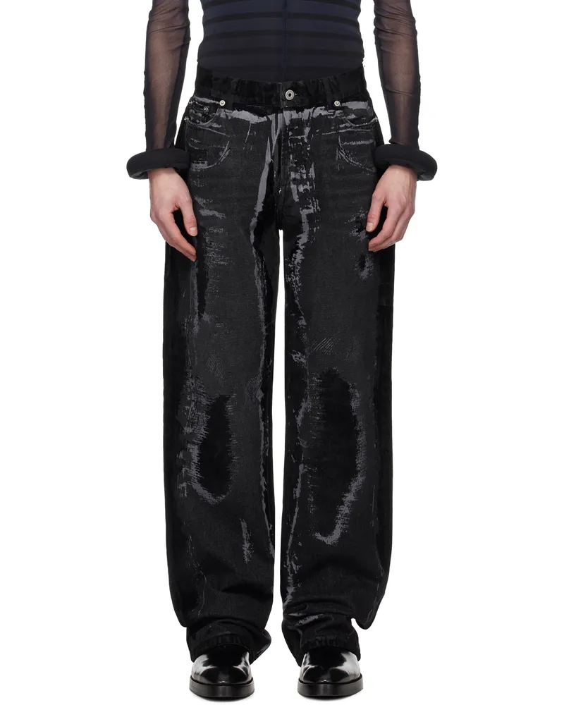 Jean Paul Gaultier Black 'The Flocked' Jeans 06-vintageblack