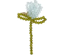 Blue & Khaki Cluster Crystal Flower Single Ear Cuff