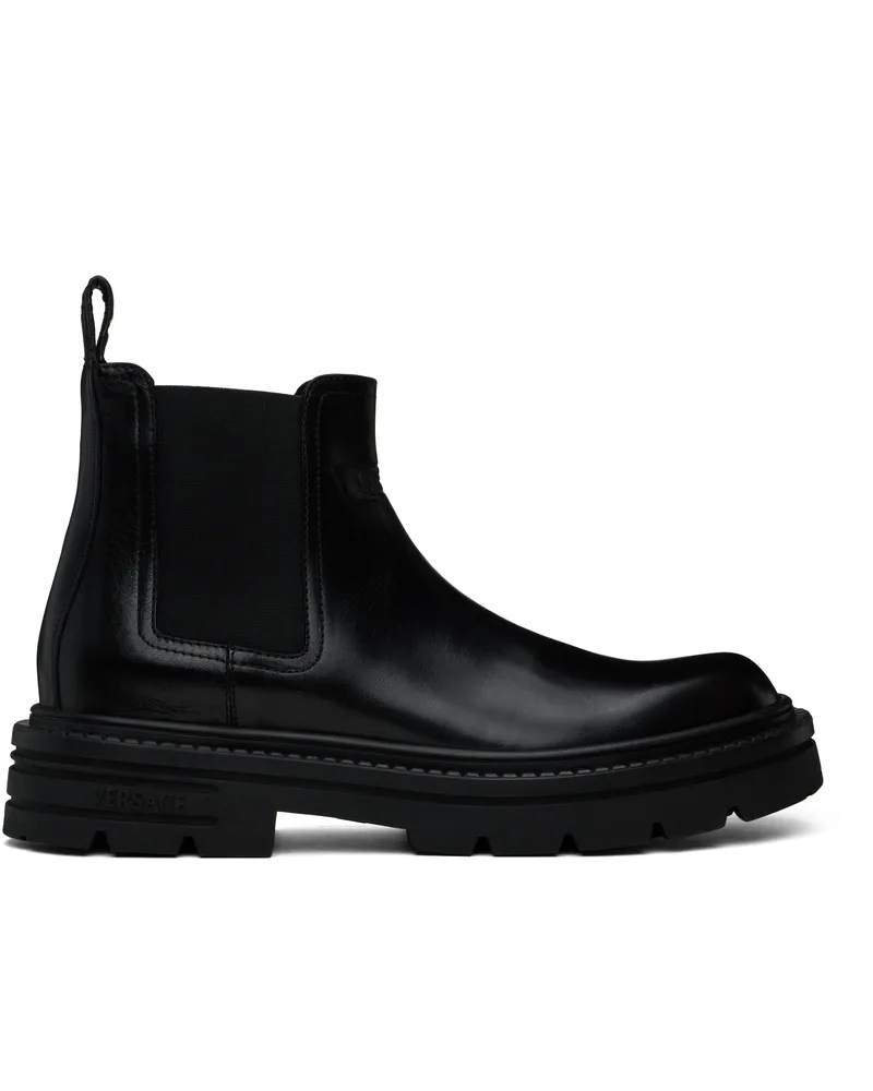 Versace Black Adriano Chelsea Boots 1b000-black