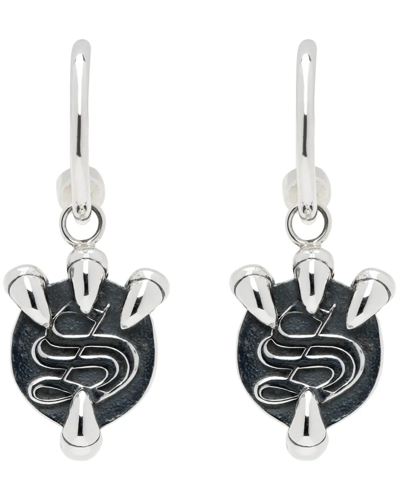 Stolen Girlfriends Club Silver Claw Anchor Earrings Sterling