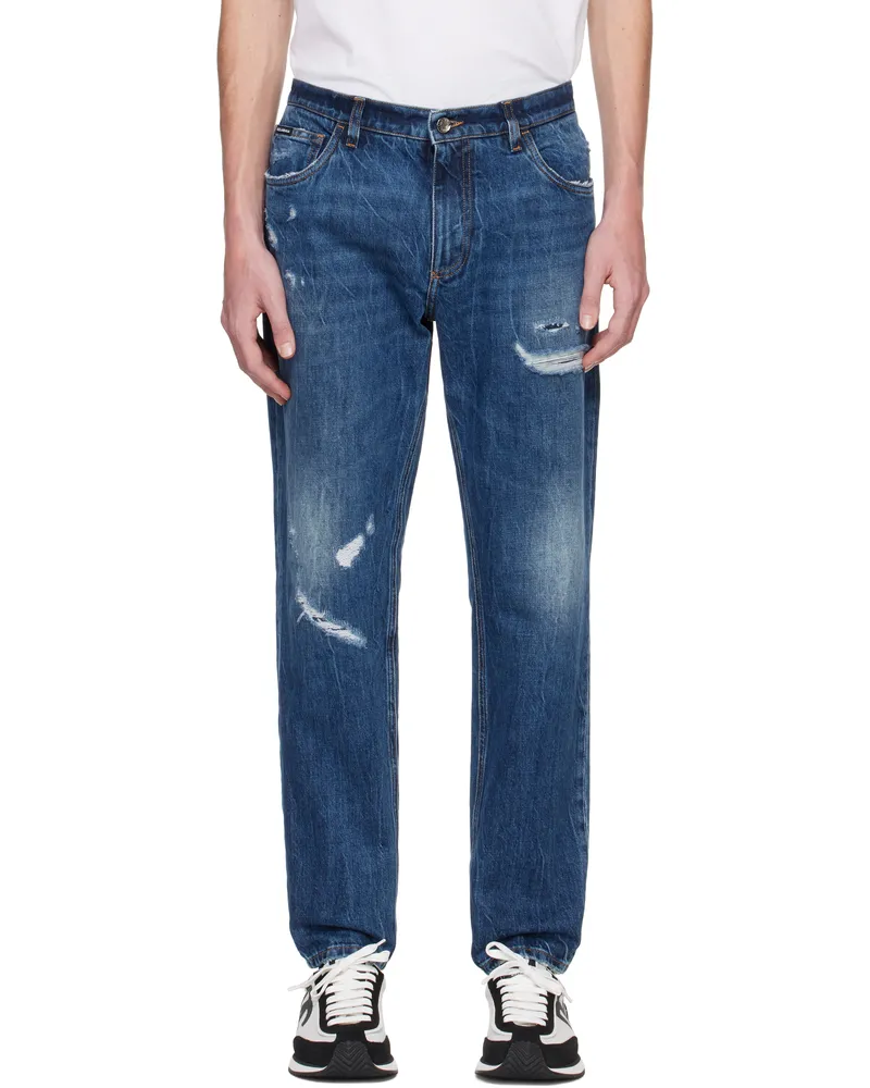Dolce & Gabbana Blue Loose Jeans S9001