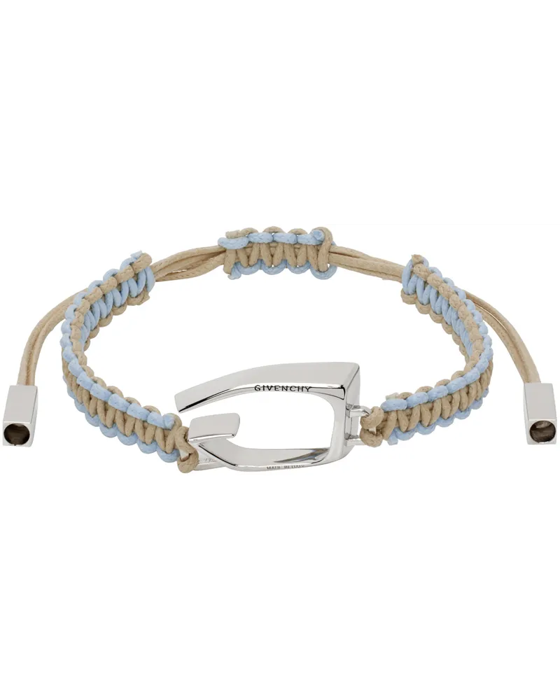 Givenchy Beige & Blue Giv Cut Bracelet 450-Sky
