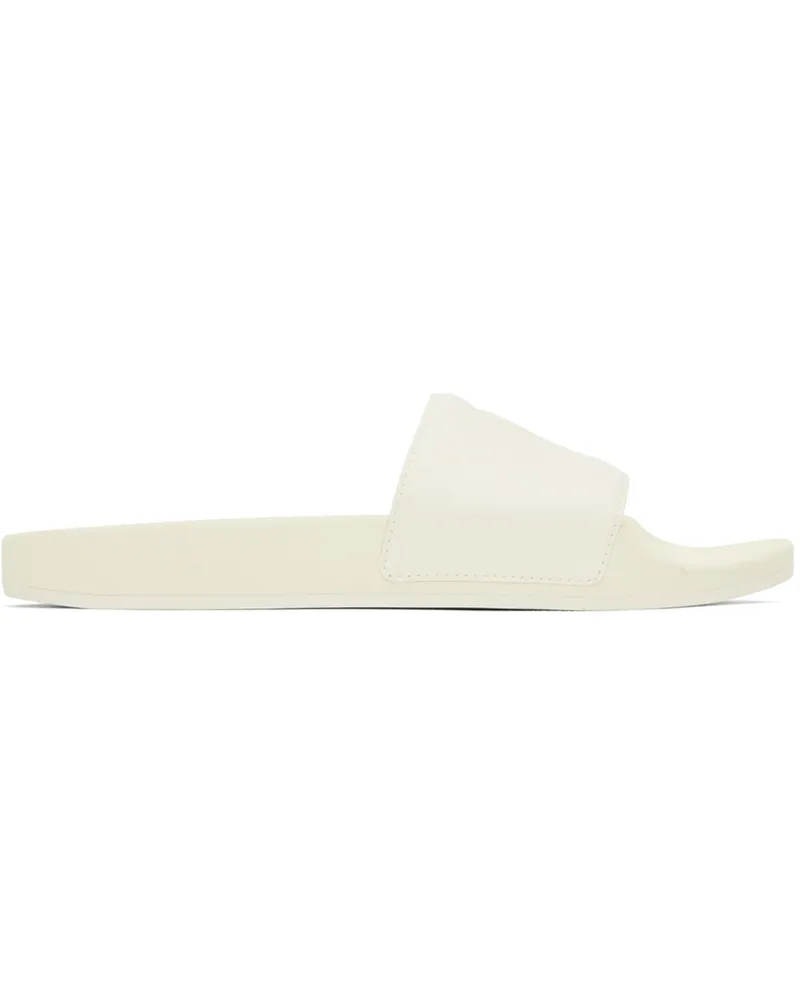 AMI Paris Off-White Ami de Cœur Slides Off-white