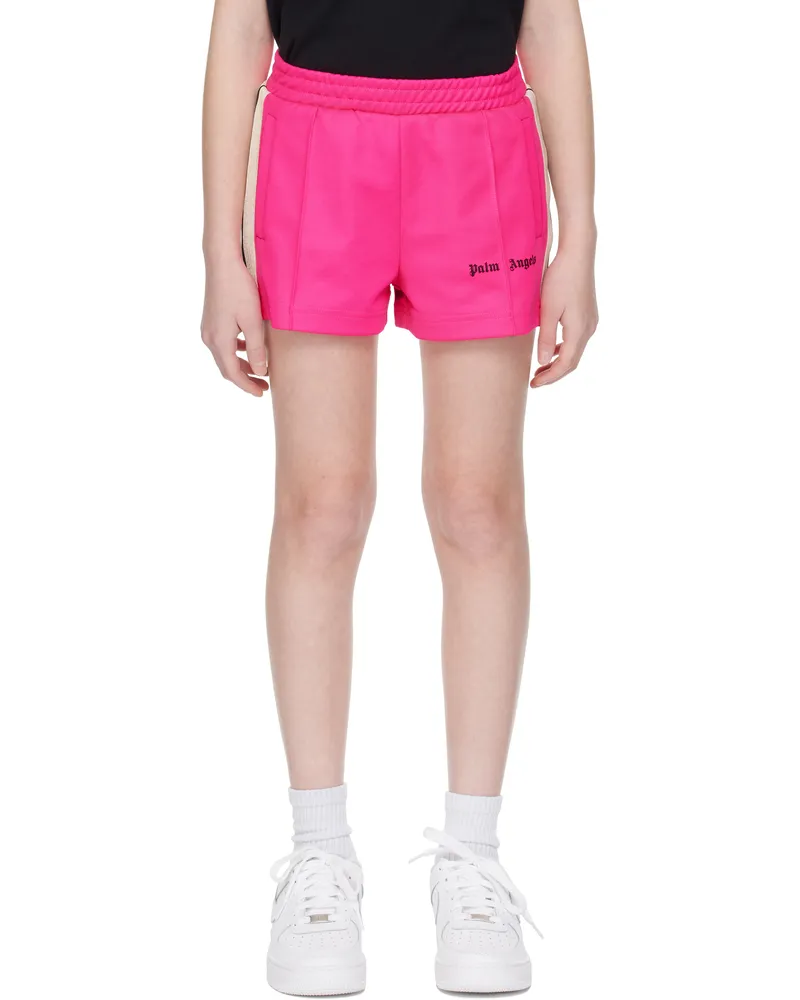 Palm Angels Kids Pink Track Shorts Fuchsia