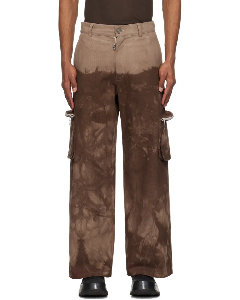 Charlie Constantinou Brown Multi Pocket Cargo Pants Beige