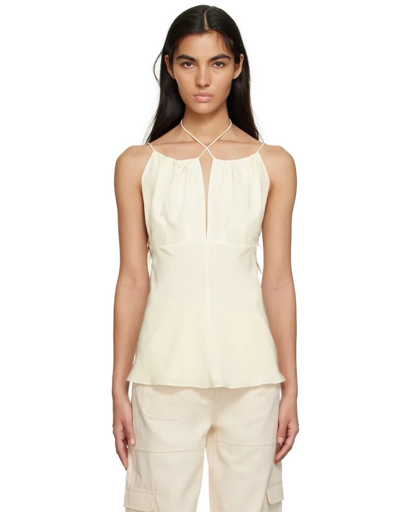 Totême Off-White Gathered Tank Top 110