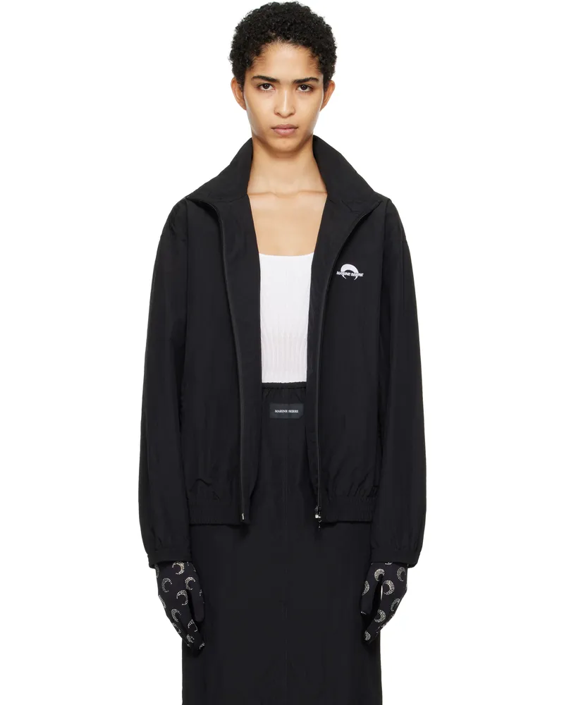 Marine Serre Black 'MS Sport' Nylon Track Jacket Bk99