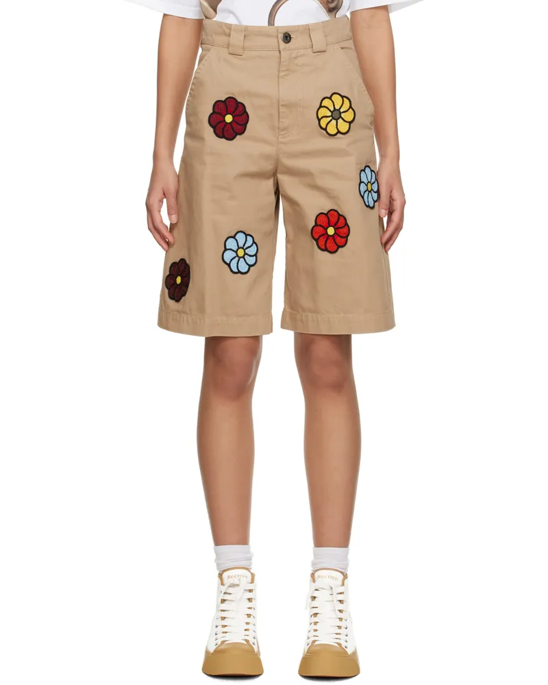 Moncler 1 Moncler JW Anderson Beige Floral Shorts 236