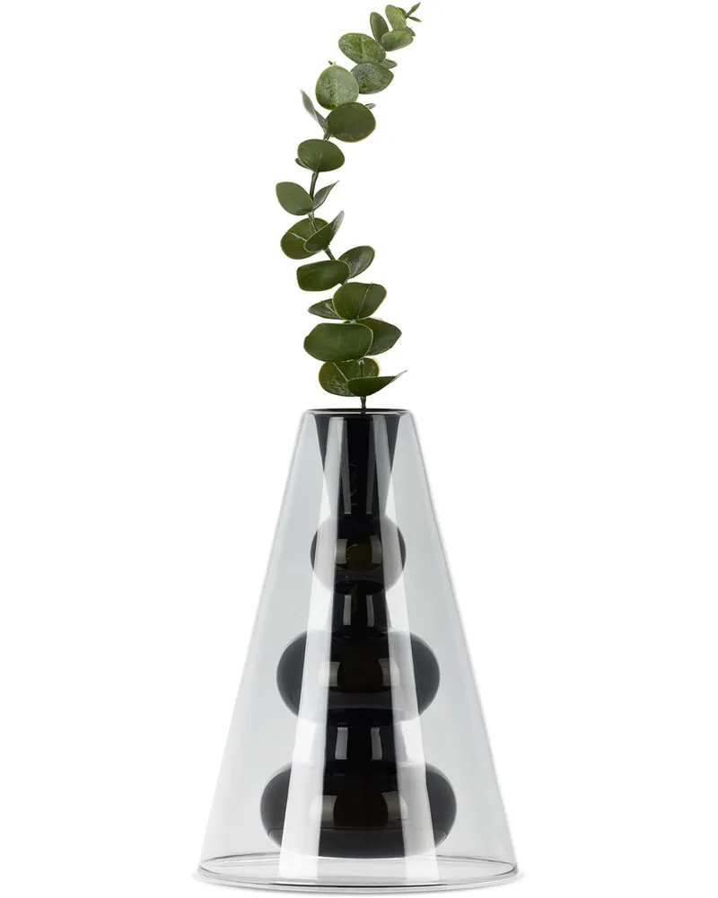 Tom Dixon Black Bump Cone Vase Black