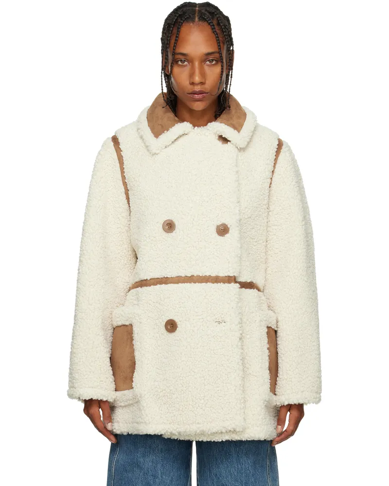 STAND Off-White Chloe Faux-Shearling Jacket 96000