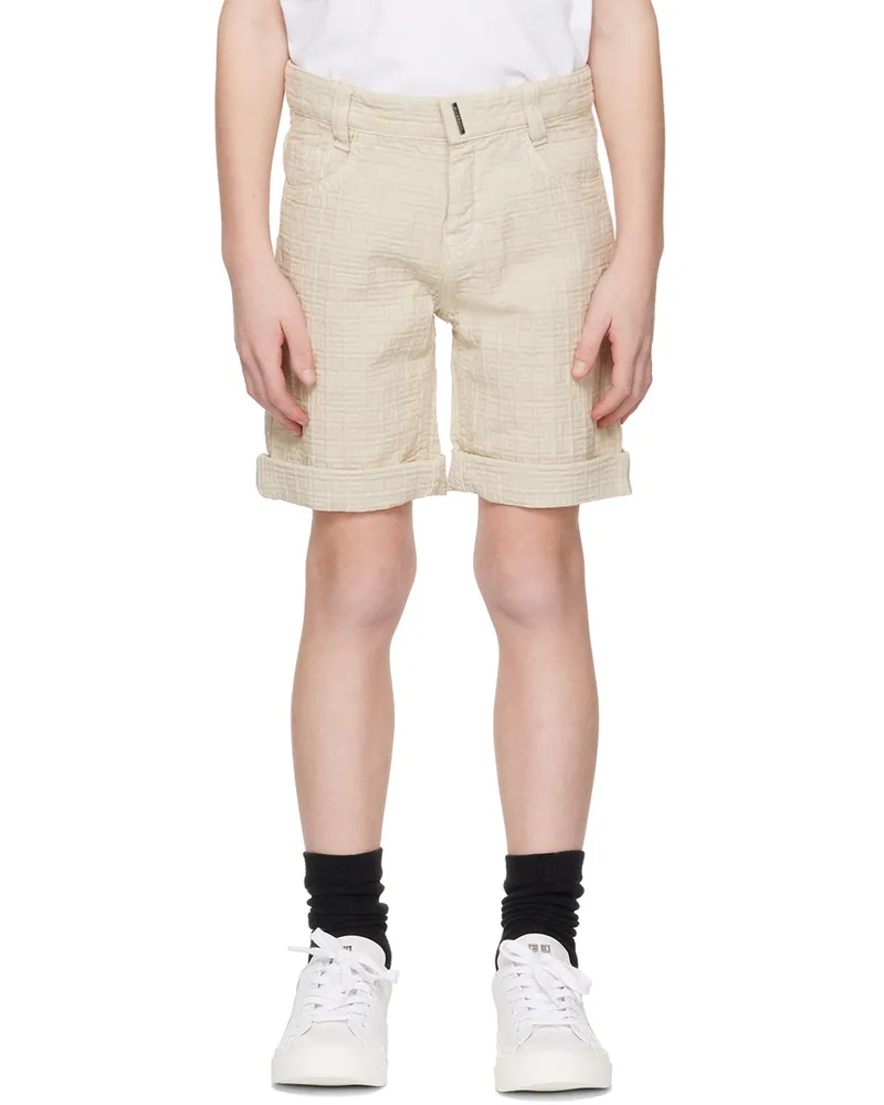 Givenchy Kids Beige Rolled Shorts 184