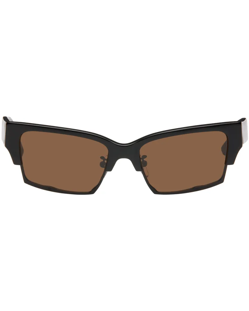 Eckhaus Latta SSENSE Exclusive Black & Brown 'The Club' Sunglasses Black