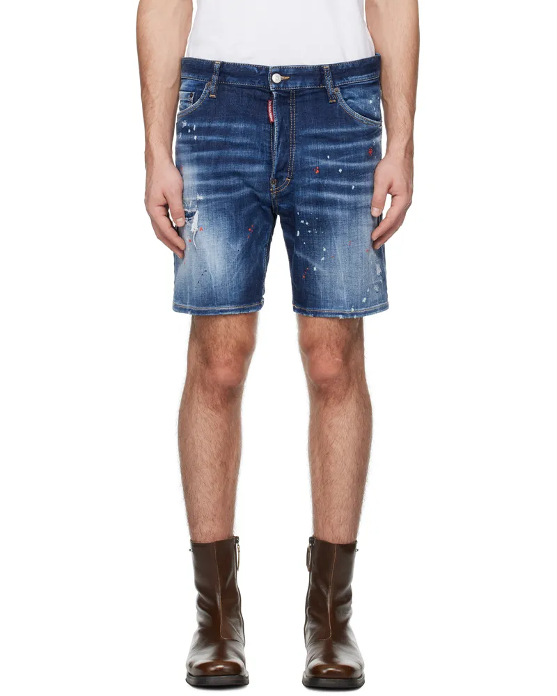 Dsquared2 Blue Medium Easy Wash Denim Shorts 470
