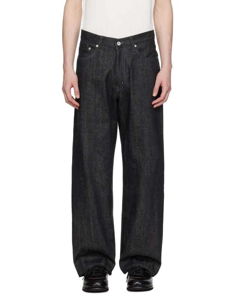 Neighborhood Black Rigid Denim DP Wide Jeans Black