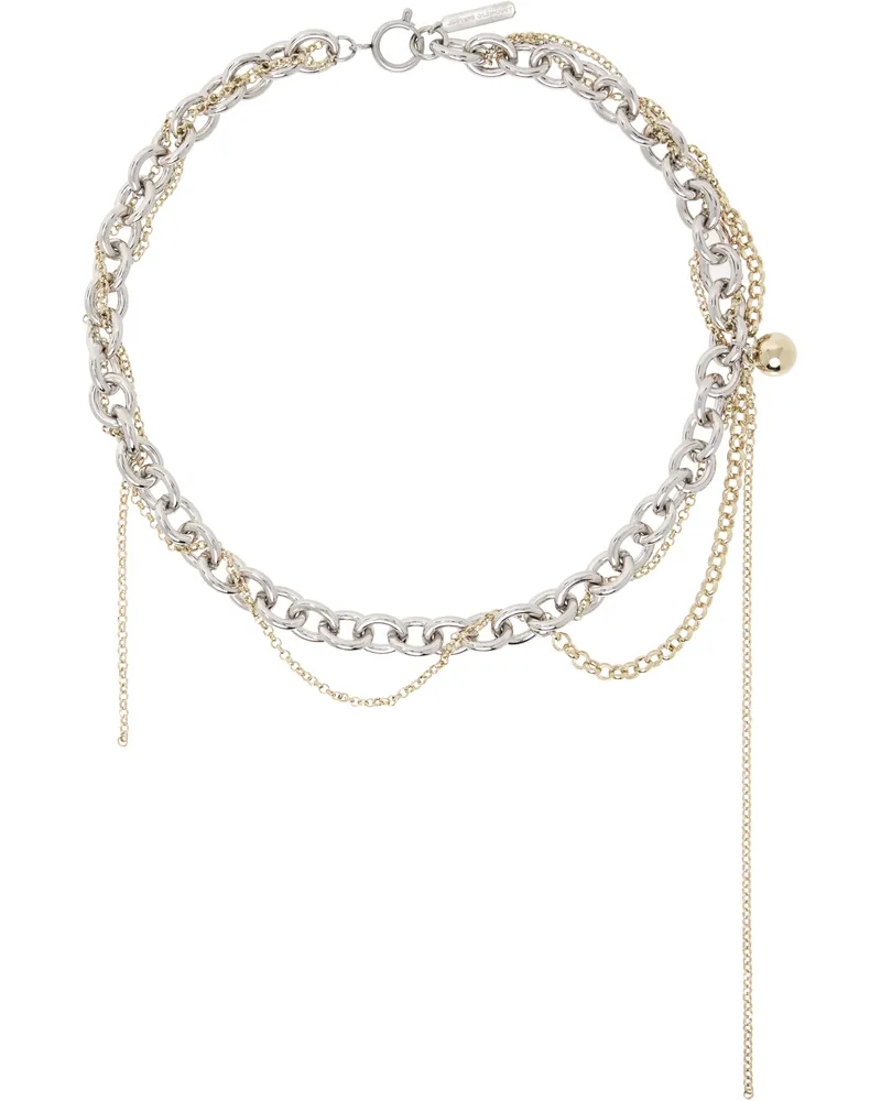 Justine Clenquet Silver & Gold Lewis Necklace Gold