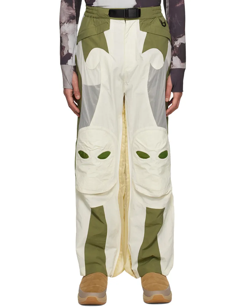 KUSIKOHC Off-White Paneled Trousers Ivory