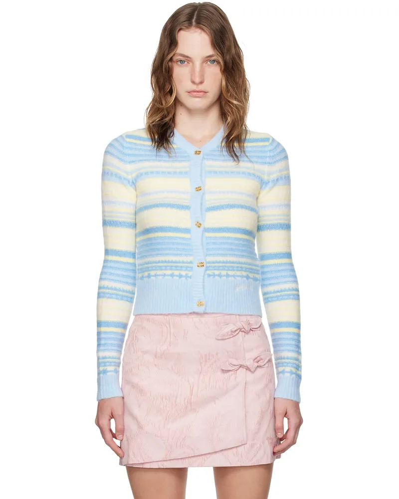 Ganni Blue Striped Cardigan 271