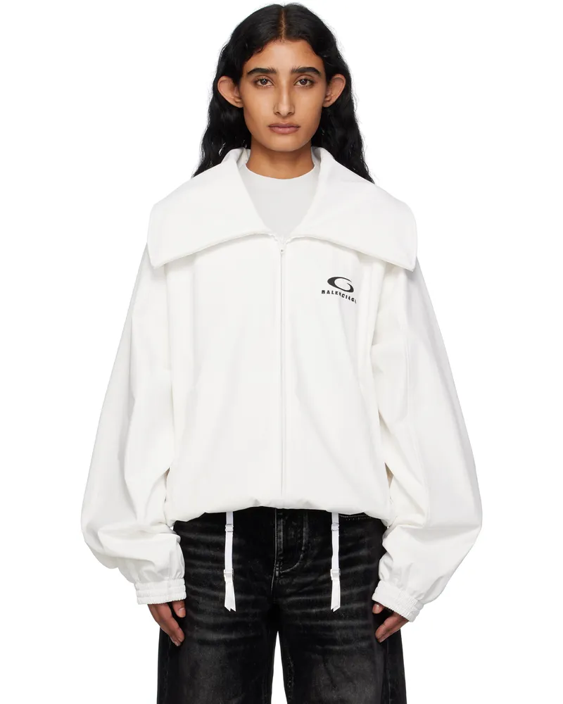 Balenciaga White Zip Track Jacket 9012