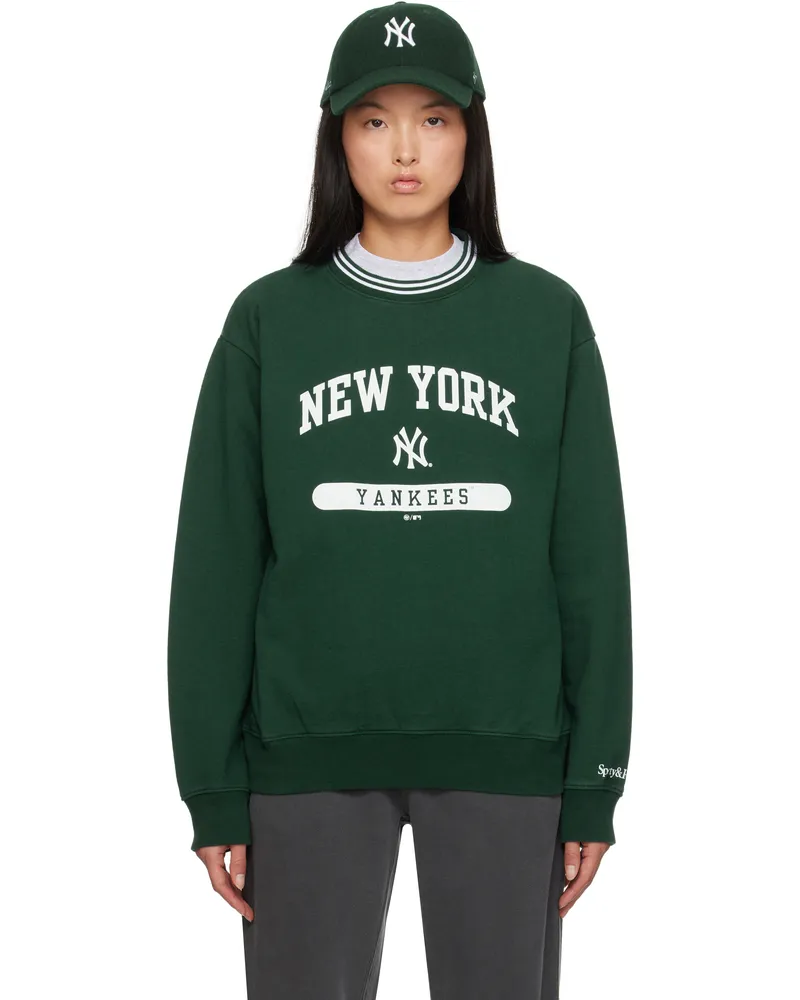 SPORTY & RICH Green '47 Edition Yankees League Crewneck Sweater 15