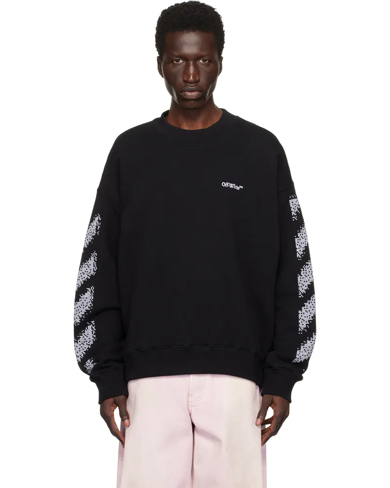 OFF-WHITE Black Pixel Diag Skate Sweatshirt Black