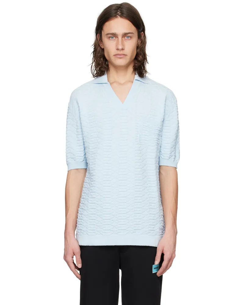 HUGO BOSS Blue Jacquard Polo 455-light