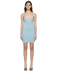 Hervé Léger Blue Ottoman Sweetheart Mini Dress Frost