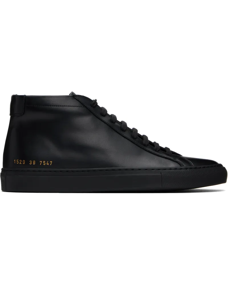 Common Projects Black Original Achilles Mid Sneakers 7547