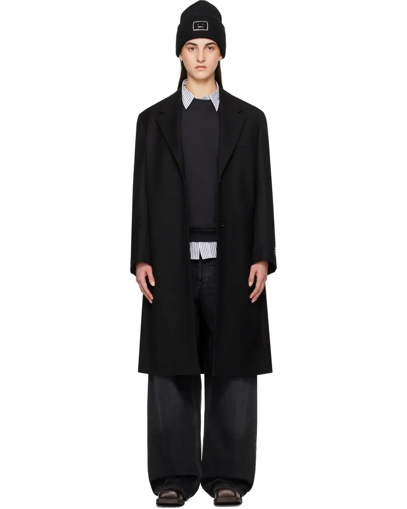 Acne Studios Black Single-Breasted Wool Coat 900