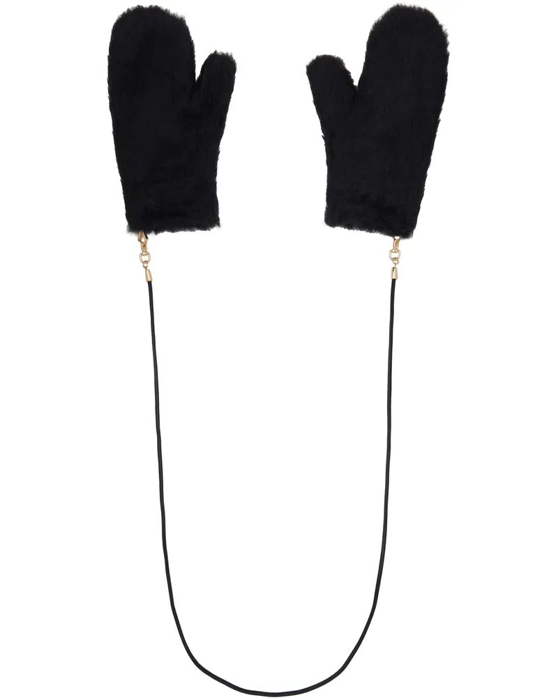 Max Mara Black Ombrato Mitts 008