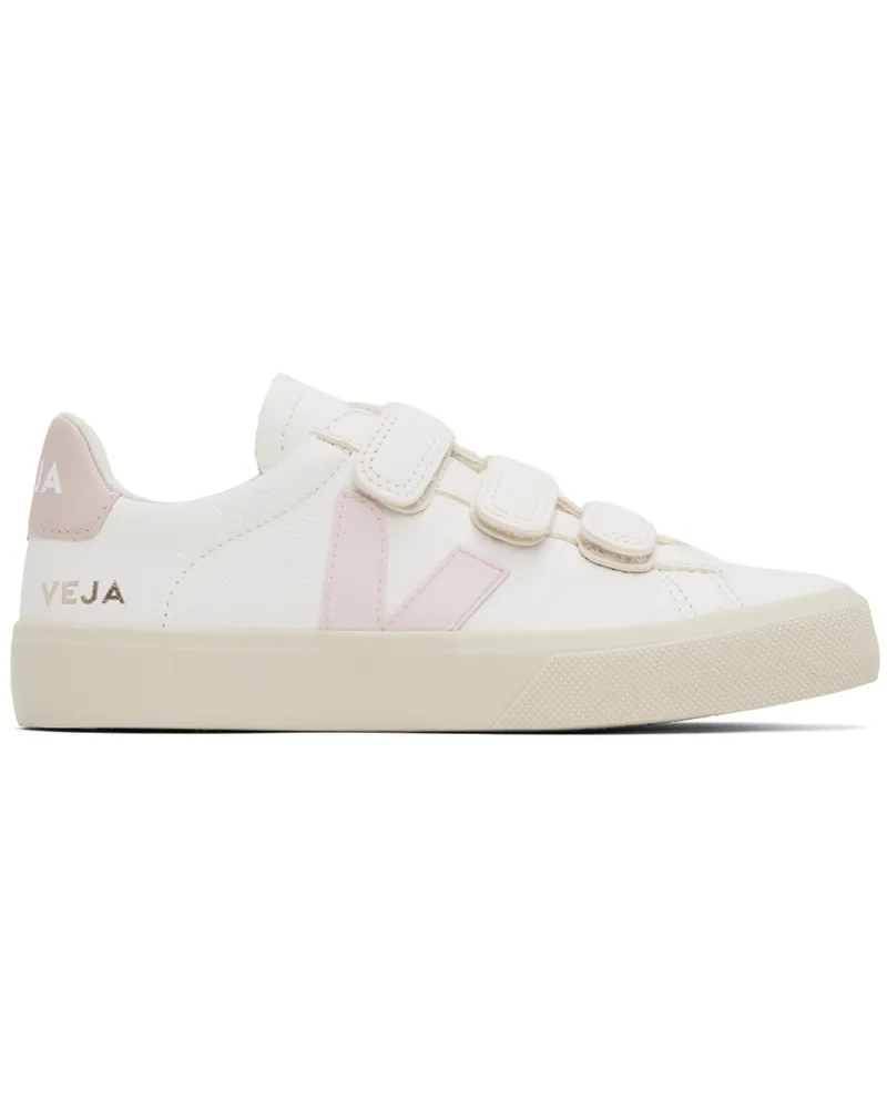 VEJA White & Pink Recife Leather Sneakers Xtra