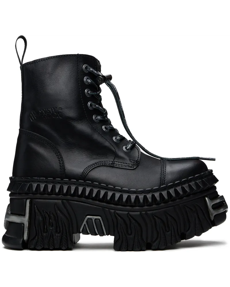 VETEMENTS Black New Rock Edition Combat Boots Black